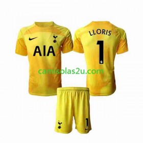Camisolas de futebol Tottenham Hotspur Hugo Lloris 1 Guarda Redes Criança Equipamento Principal 2022/23 Manga Curta